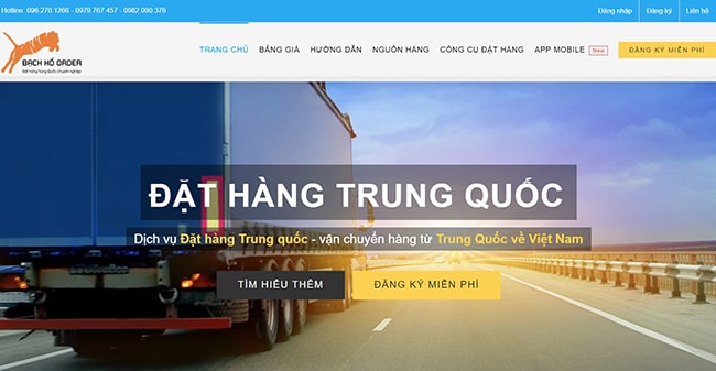 Web bán hàng giá sỉ Bạch Hổ order